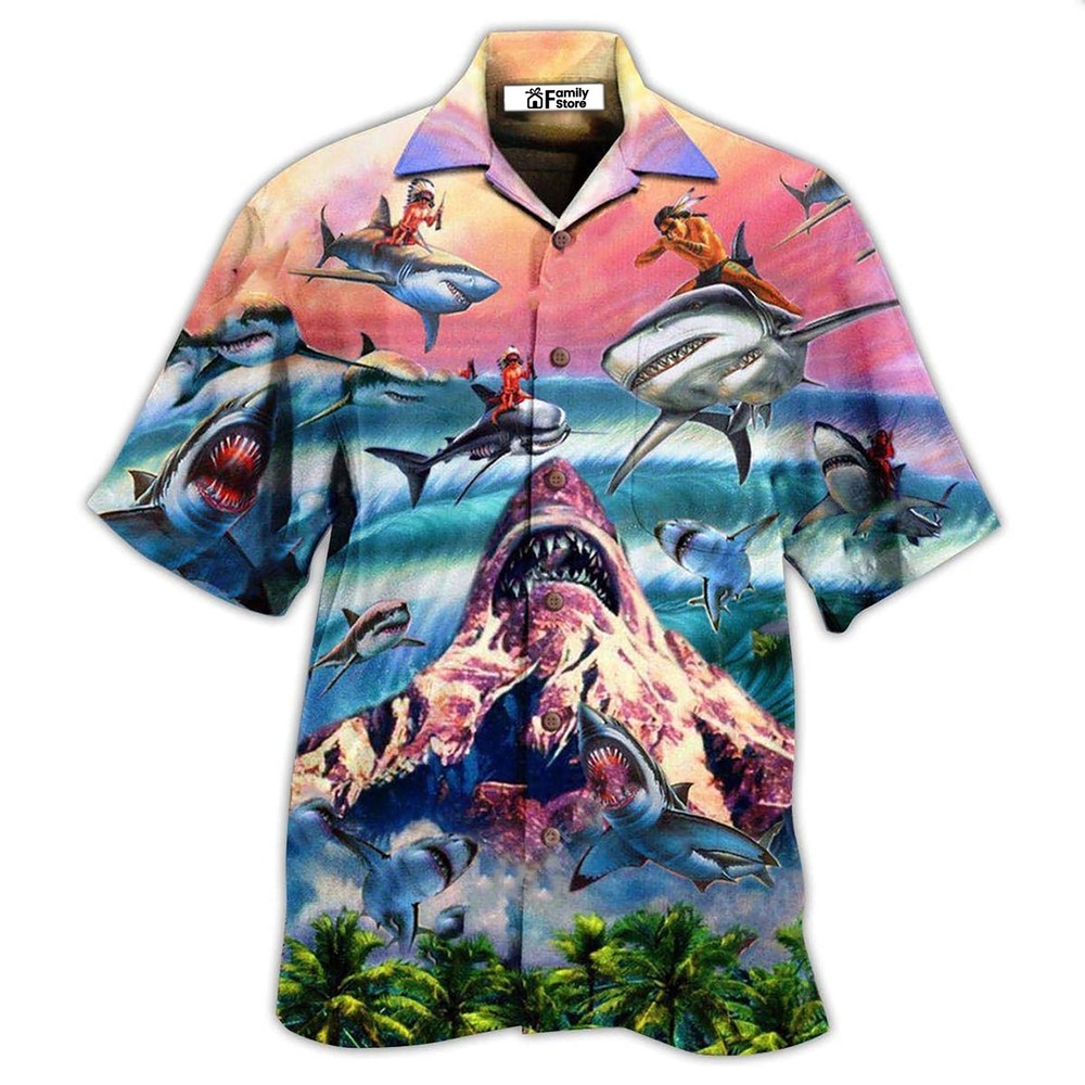 Shark Hawaiian Shirt For Men Summer Style US Size Available New Trendy Design Comfortable Fit Tropical Theme Casual Wear Vibrant Colors