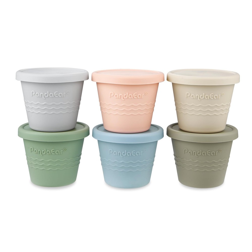 6 Pack Silicone Baby Food Storage Containers, 4 oz Small Food Containers with...