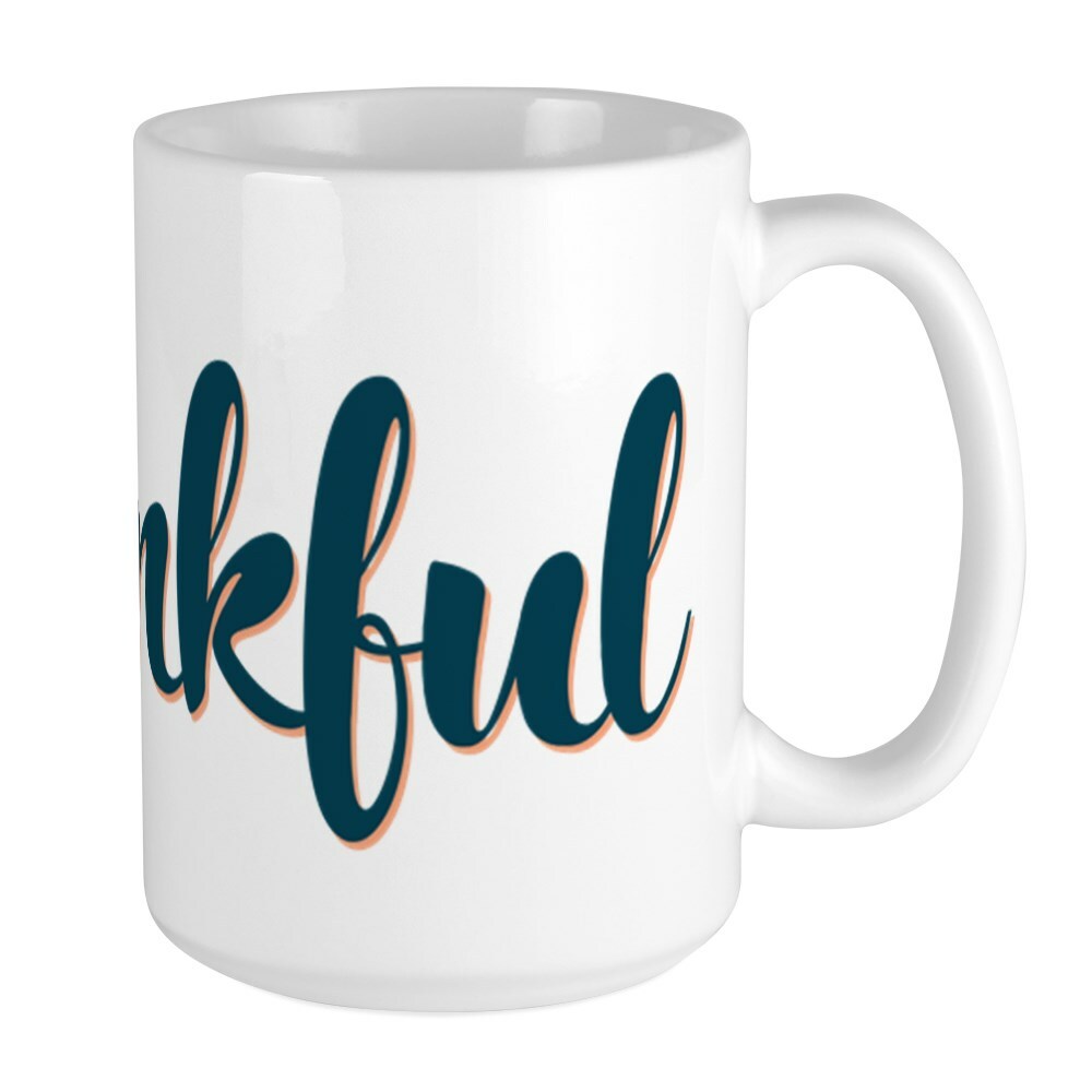 CafePress Thankful Coffee Mug, Large 15 oz. White Coffee Cup (128285330)