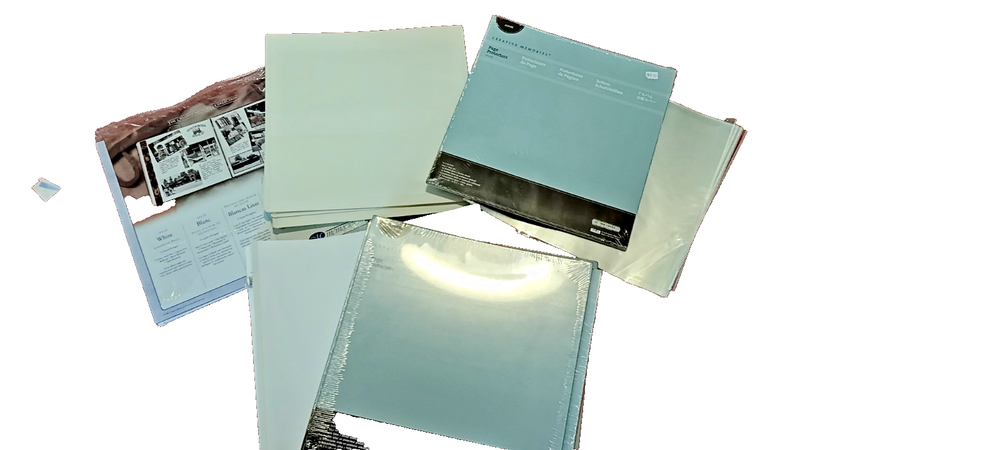 Creative Memories 12x12 White Scrapbook Pages with Page Protectors
