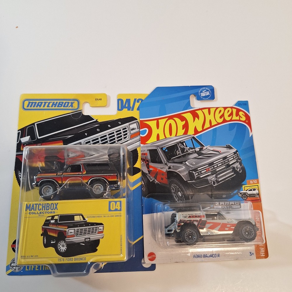 Hot Wheels & Matchbox Collectors Ford Bronco Black & Zamac