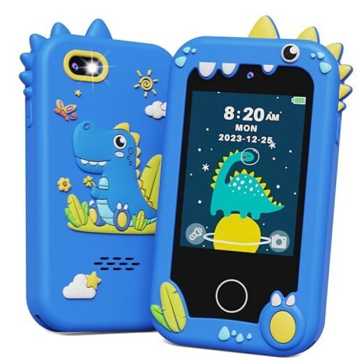 Kids Smart Phone Toys, Touchscreen HD Dual Camera Cell Phone for Kids, Blue