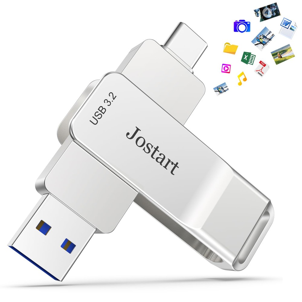 1TB USB C Flash Drive 500MB/s High-Speed Dual USB 3.2 & Type C Thumb Drive