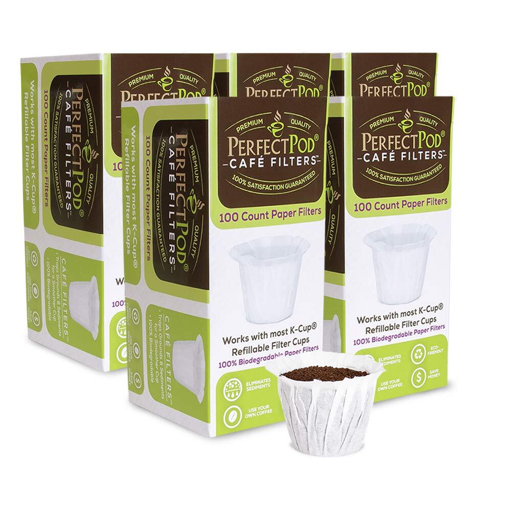 Eco-Friendly Cafe Filters Paper Liners for Reusable K Cup Pods - Universal Fit
