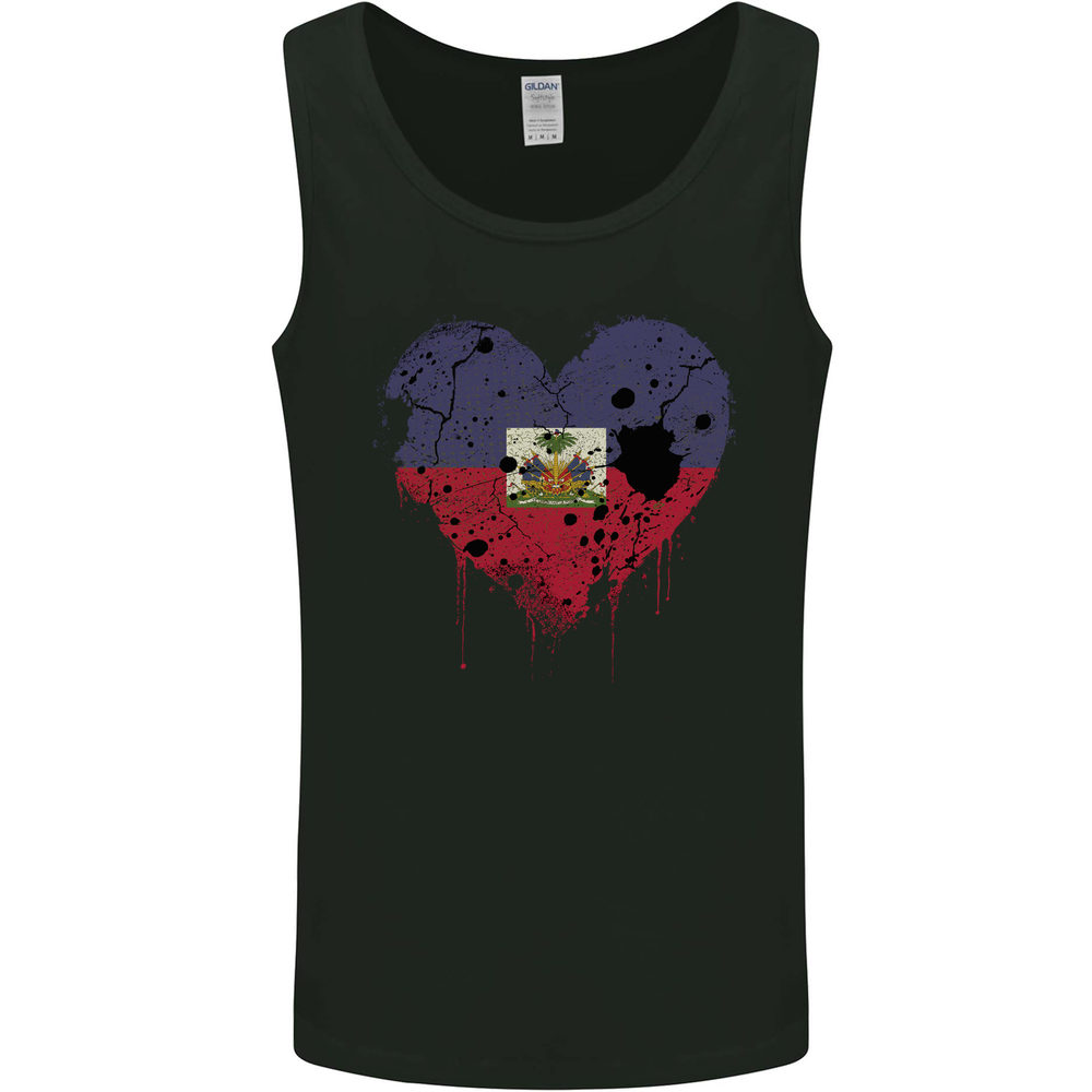 Love Haiti Flag Haitian Day Football Mens Vest Tank Top
