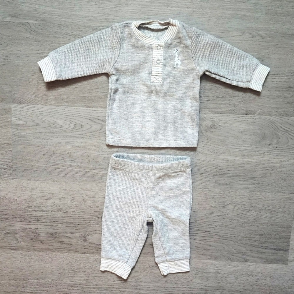 Carter's Infant Boy's Giraffe Long Sleeve Waffle Knit Pants Set Size Newborn NB