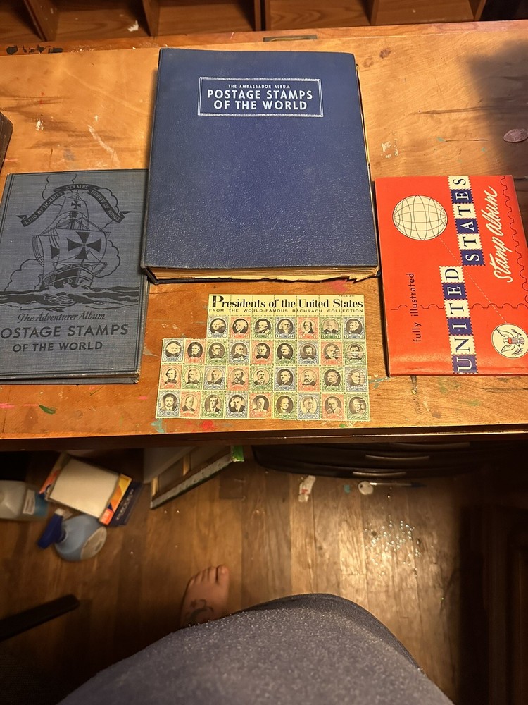 3 Stamp Albums With Stamps