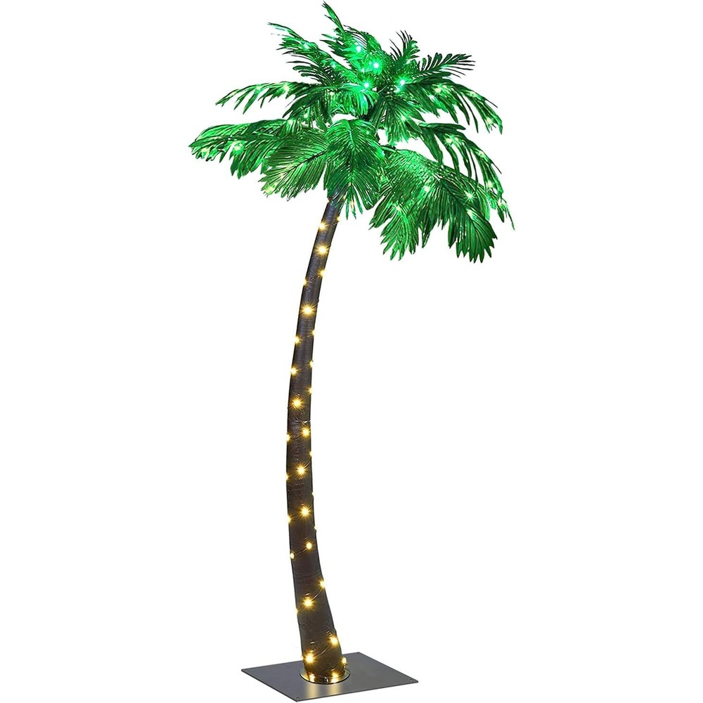 7ft Palm Tree with 96 LED Lights for Home Party Christmas Decor