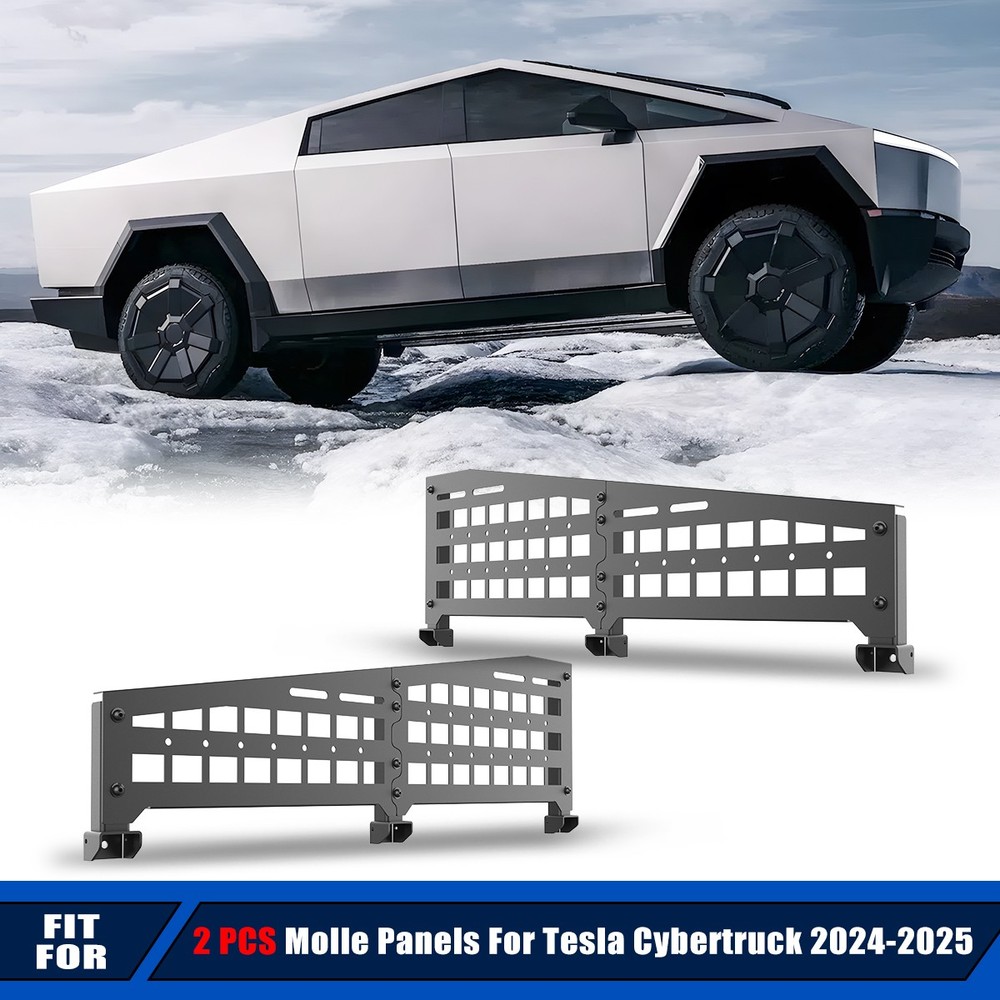 2024-2025 Tesla Cybertruck Molle Panel for Truck Bed Cargo Rail Accessory