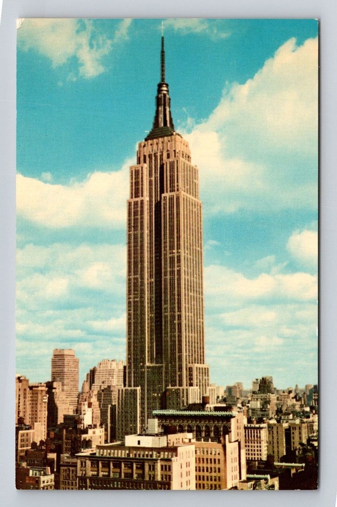 Aerial Antique Vintage Postcard of NYC's Empire State Building