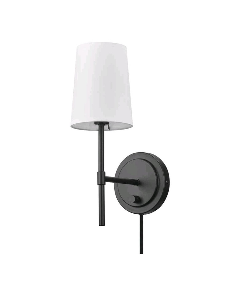 Hampton Bay Ridgeway 1-Light Matte Black Wall Sconce