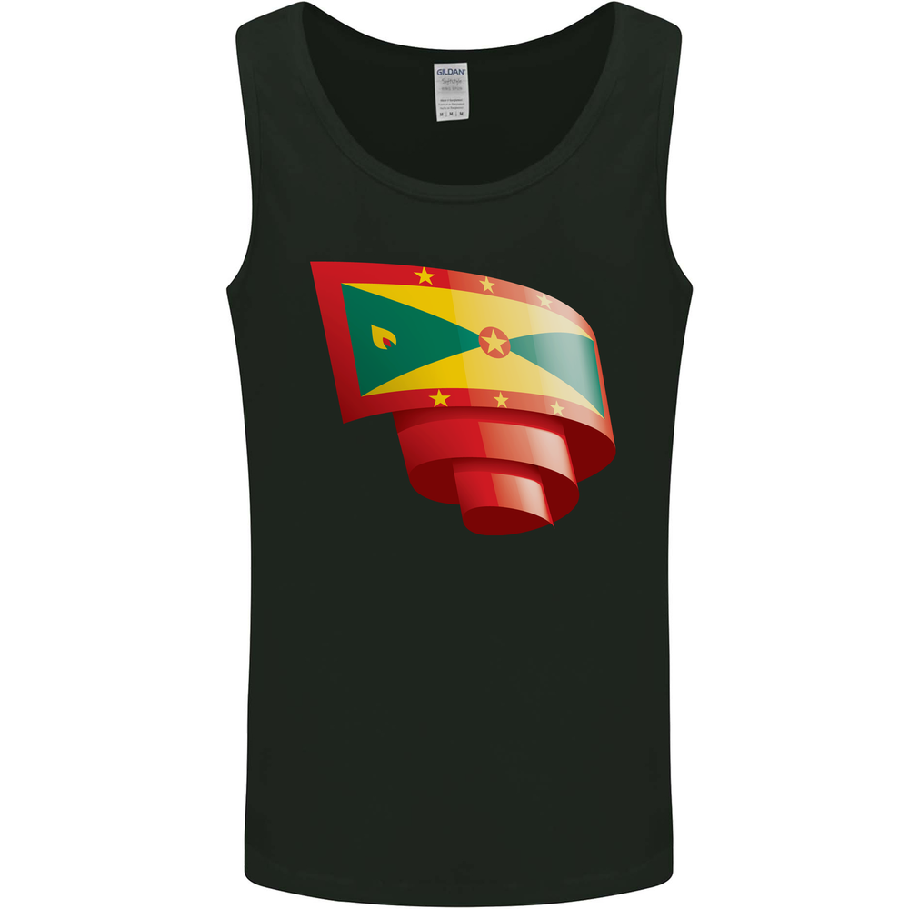 Curled Grenada Flag Grenadians Day Football Mens Vest Tank Top
