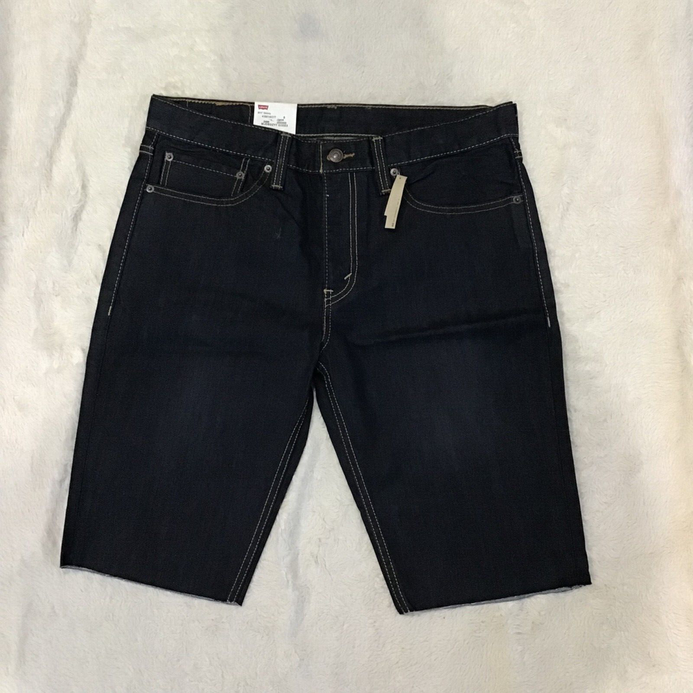 NWT Levi's Men Size 34 Midnight Blue 100% Cotton Denim Cut Off Shorts Skinny