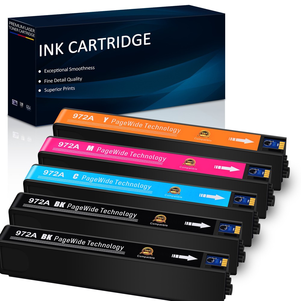 4 Pack 972A High Yield Ink Cartridge For HP PageWide 377dw Pro 577dw 452dw 477dw