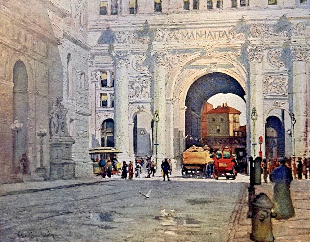 1917 Vintage Magazine Illustration Gate of Municipal Building New York City