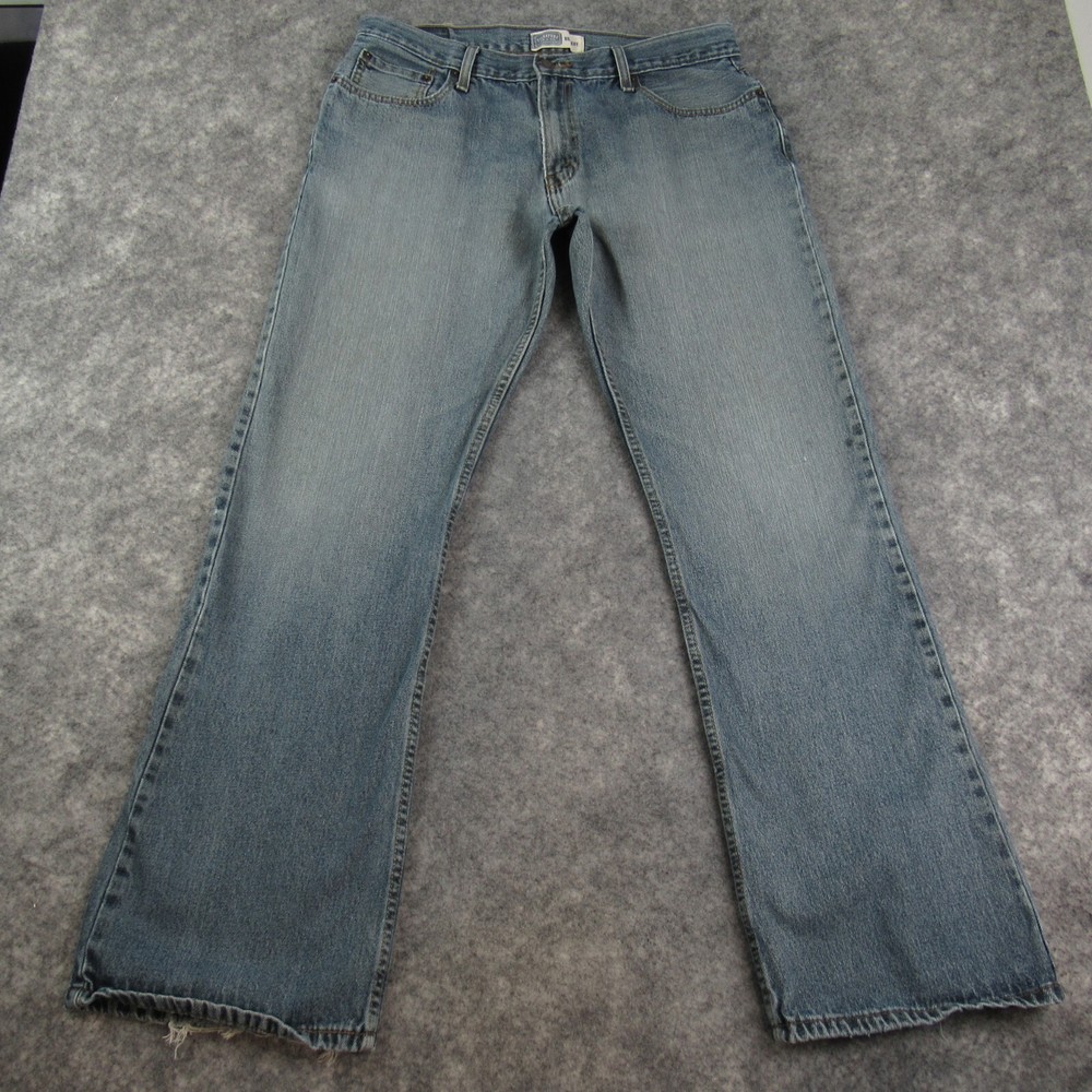Levi Strauss Men's 36x34 Bootcut Blue Medium Denim Jeans Cotton American Made