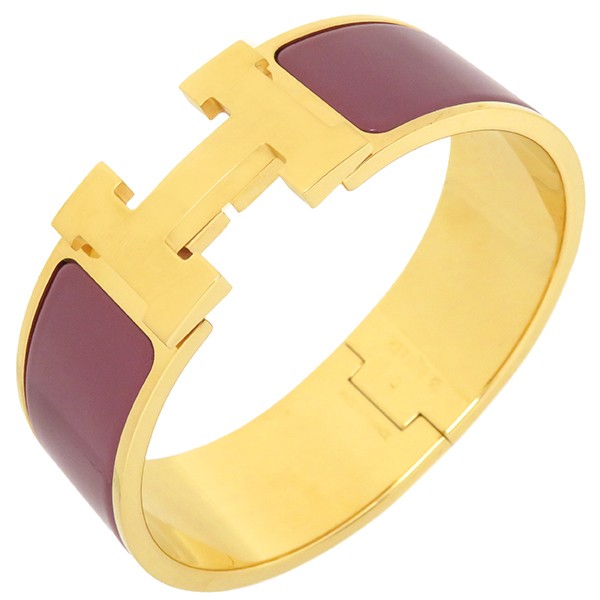 Hermes Clic Clac PM Gold Plated Purple H Bracelet 339054
