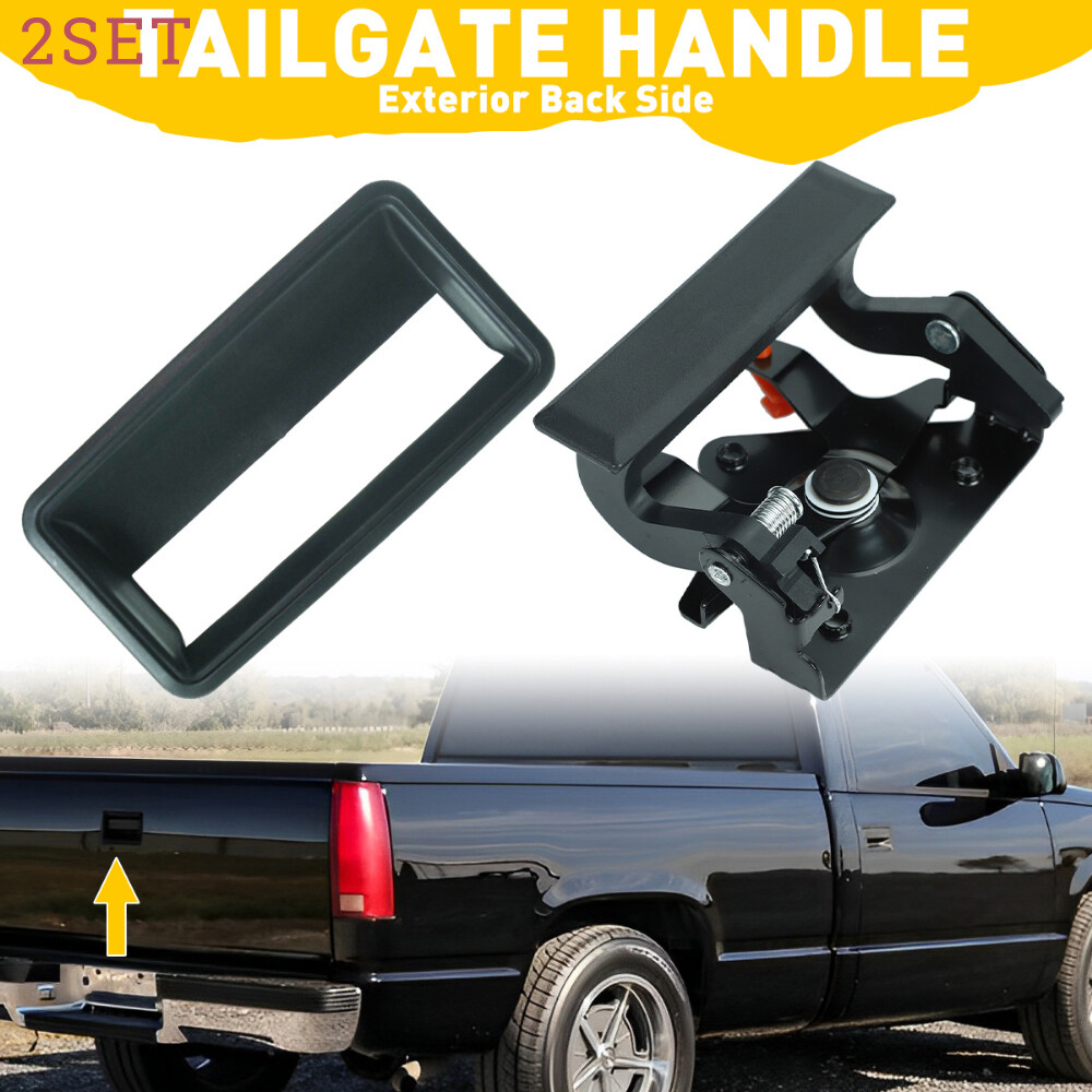 2set Tailgate Handle & Bezel For Chevy Silverado C/K C1500 C2500 C3500 1988-1998