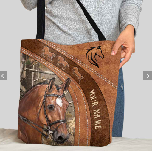 Personalized Horse Tote Bag, Love Horses Handbag