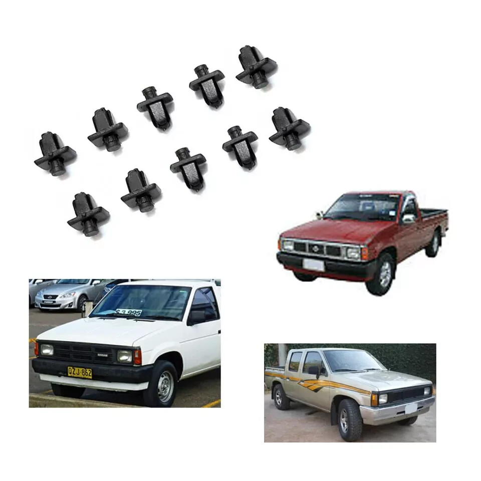 10pc Wiper Cowl Grill Clip Lock Set For 1986-97 Nissan Hardbody D21 PIckup Truck