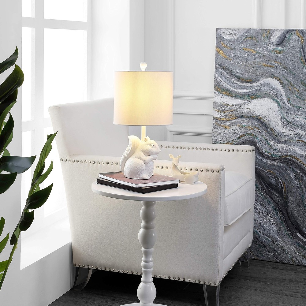 Lighting Collection Sunny Squirrel White Ceramic 18-inch Bedroom Living Room ...