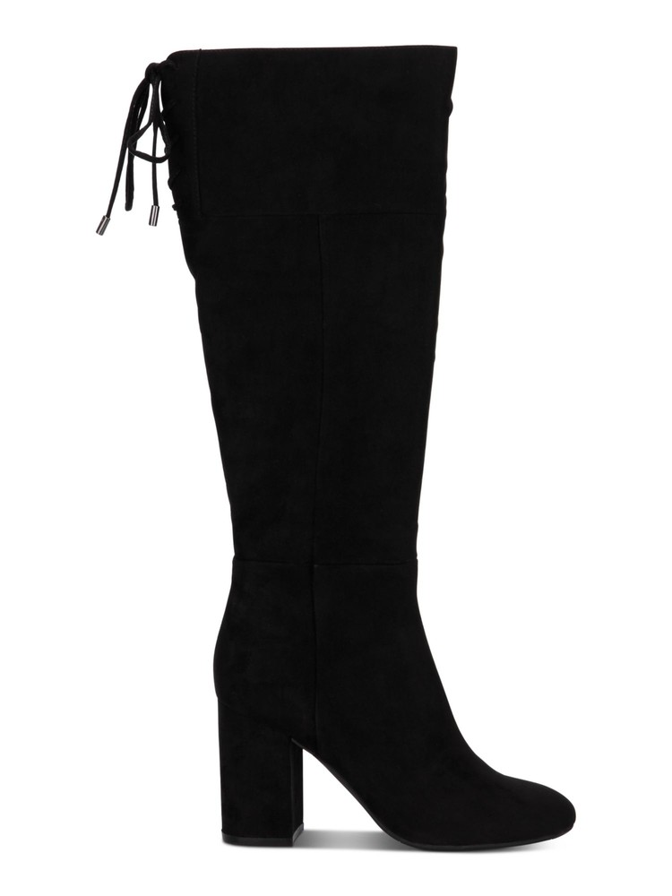 KENNETH COLE Womens Black Lace Corie Round Toe Block Heel Zip-Up Boots 7 M