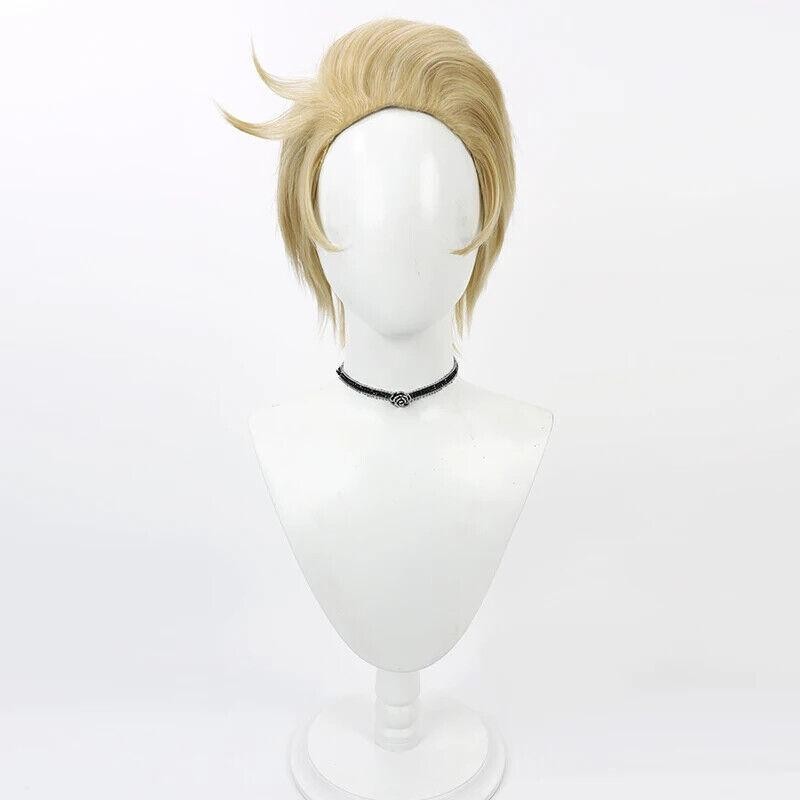 Lucifer Morningstar Wigs Anime Cosplay Wig Men's Party Costume Blond Short