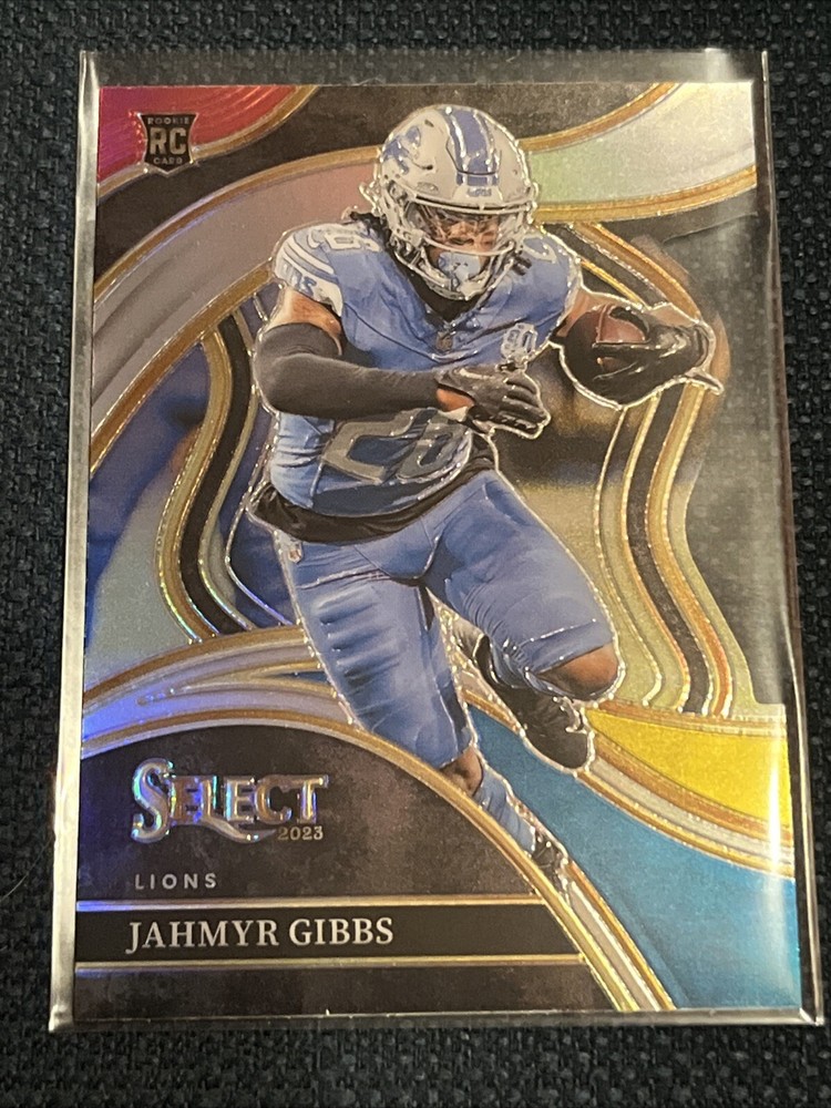 2023 Panini Select Jahmyr Gibbs Black & Red Die Cut Silver Club Level Rookie RC