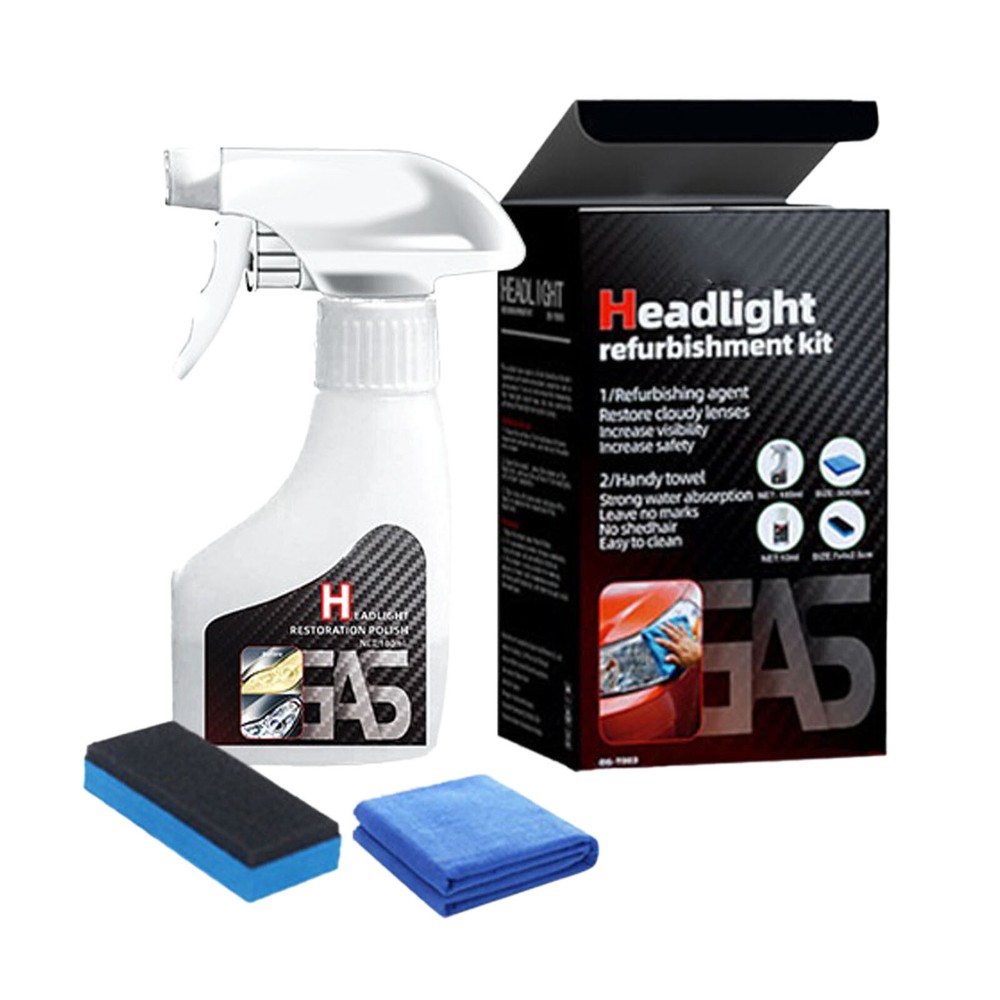 180ml Automotive Headlamp Crystallization Coating Agent Kit With Towel & Sponge