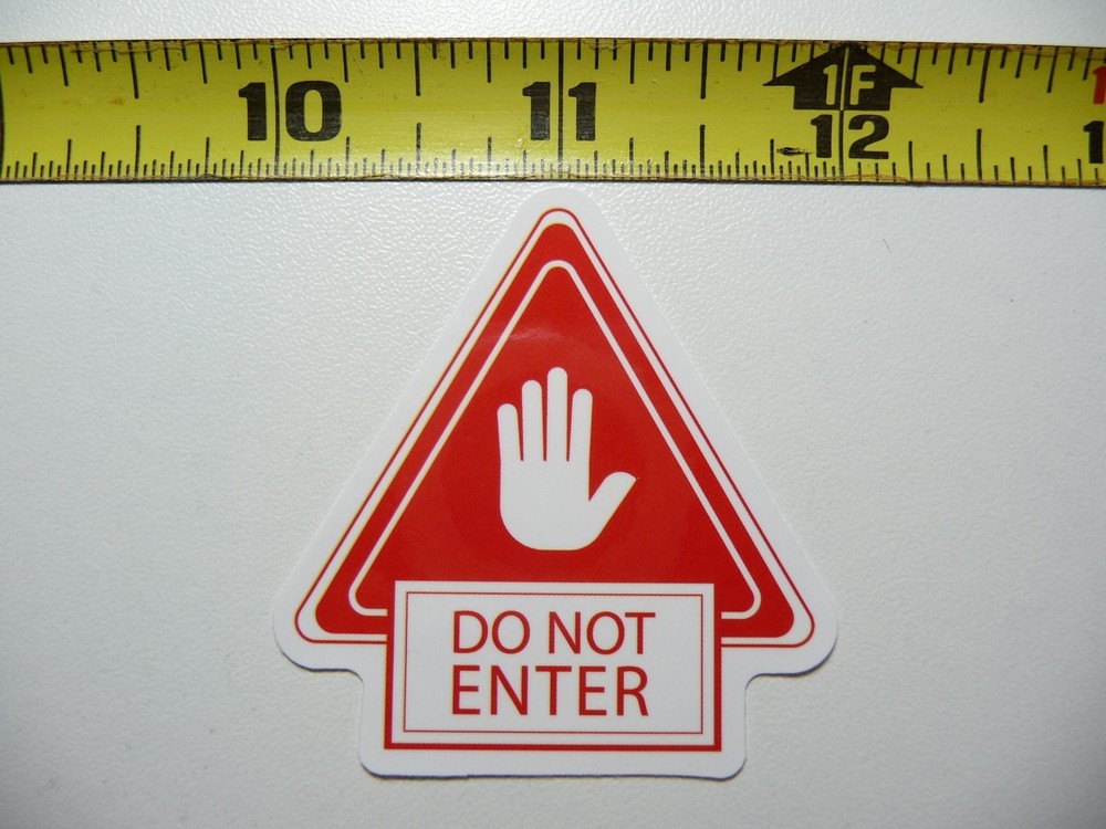 Funny Hand Up Do Not Enter Triangle Sticker for Gag Gifts & Prank Decals