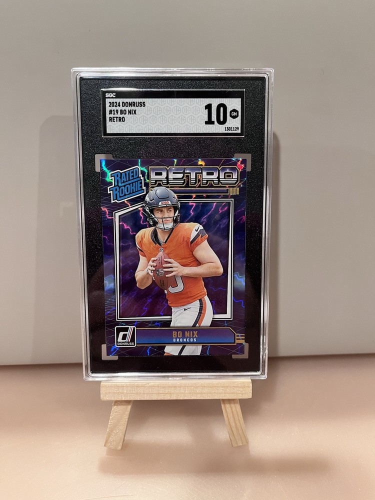 2024 Panini Donruss RC Bo Nix Rated Rookie Retro SGC 10 GEM MT