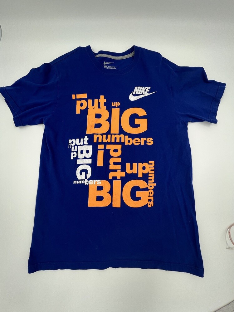 Nike Mens Shirt Large Blue Retro graphic logo Big numbers tee