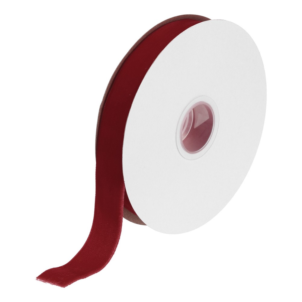 Velvet Ribbon 3/4 Inch x 10 Yard Single Face Spool Silky Fabric Claret