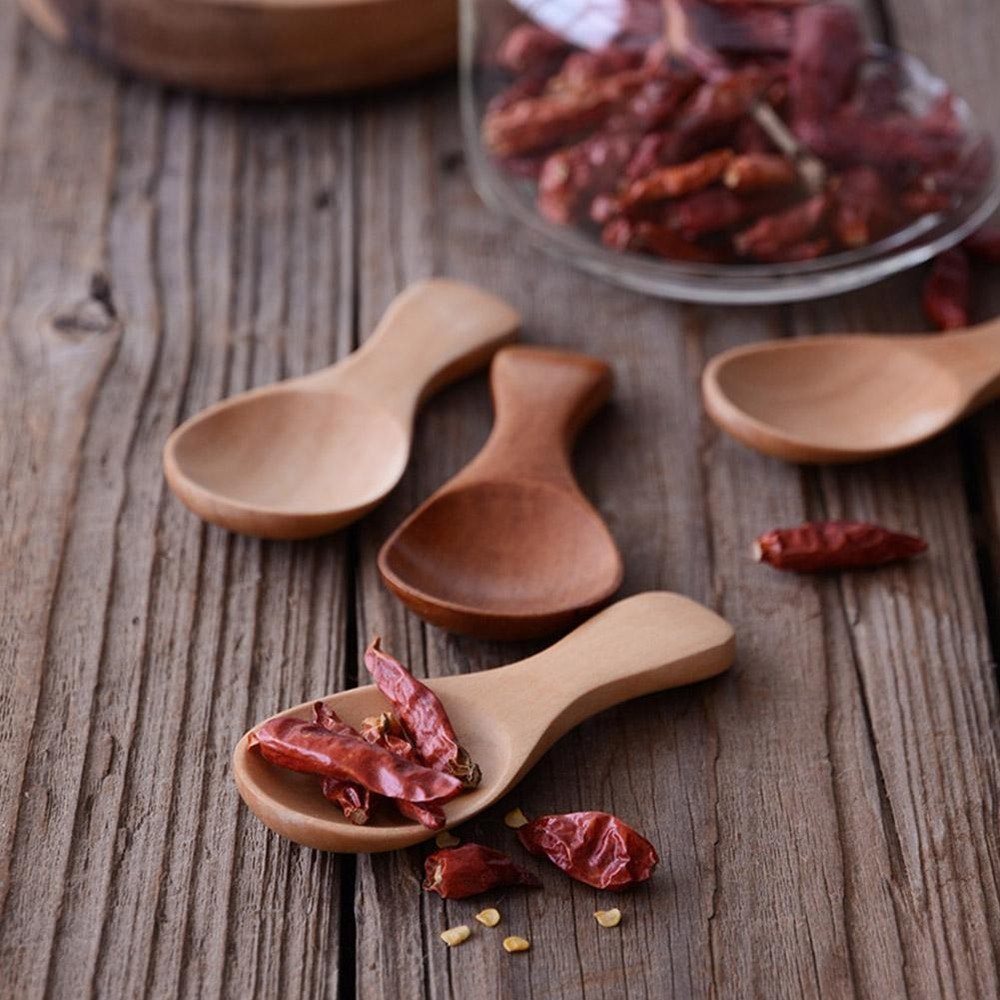 1/5/10pcs Small Wooden Spoons Mini Seasoning Sugar I7G3 Seasoning Tea U1S1