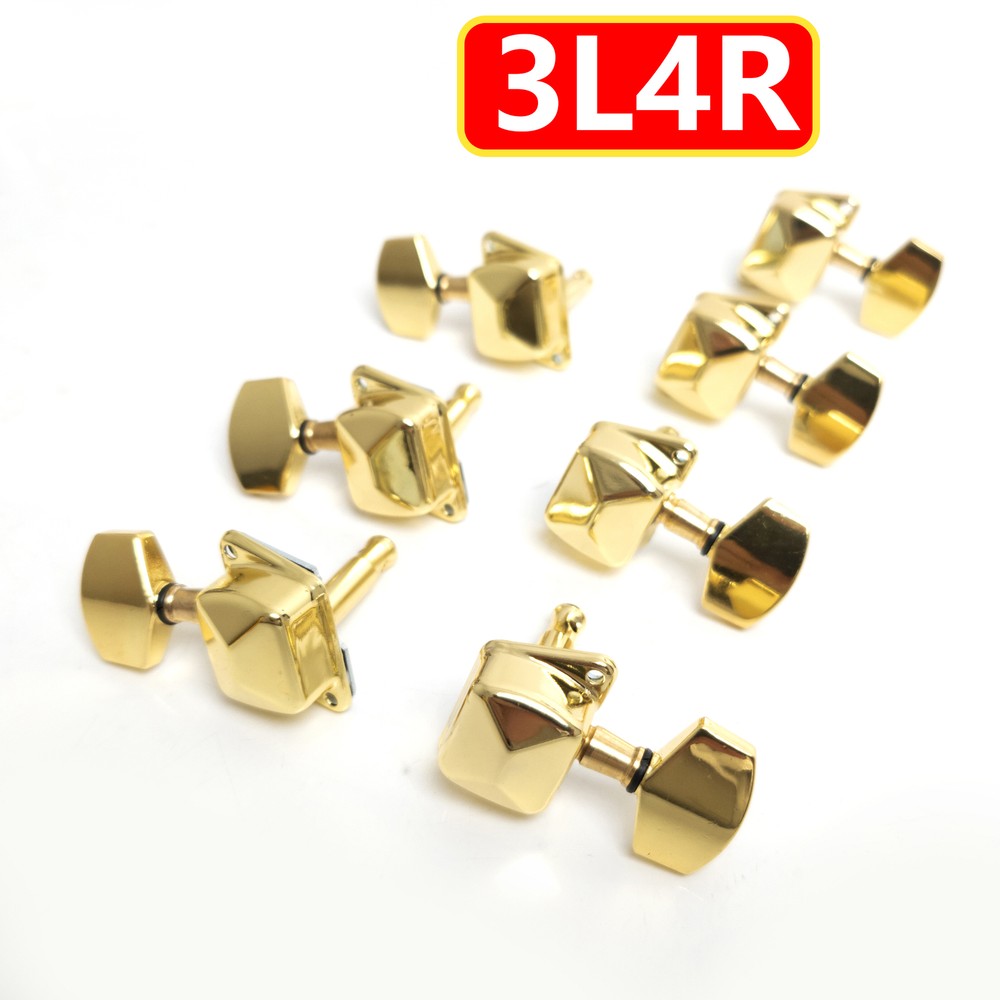 Guitar Tuning 3L4R Semiclosed Pegs Tuner Machine Heads Gold for Acoustic Guitar