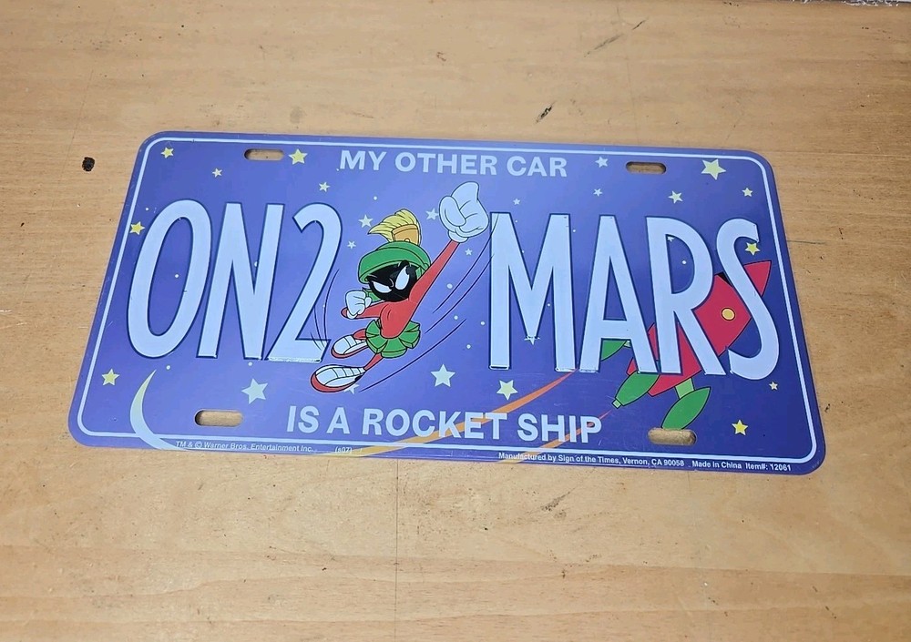 Marvin the Martian ON2 MARS Warner Bros License Plate