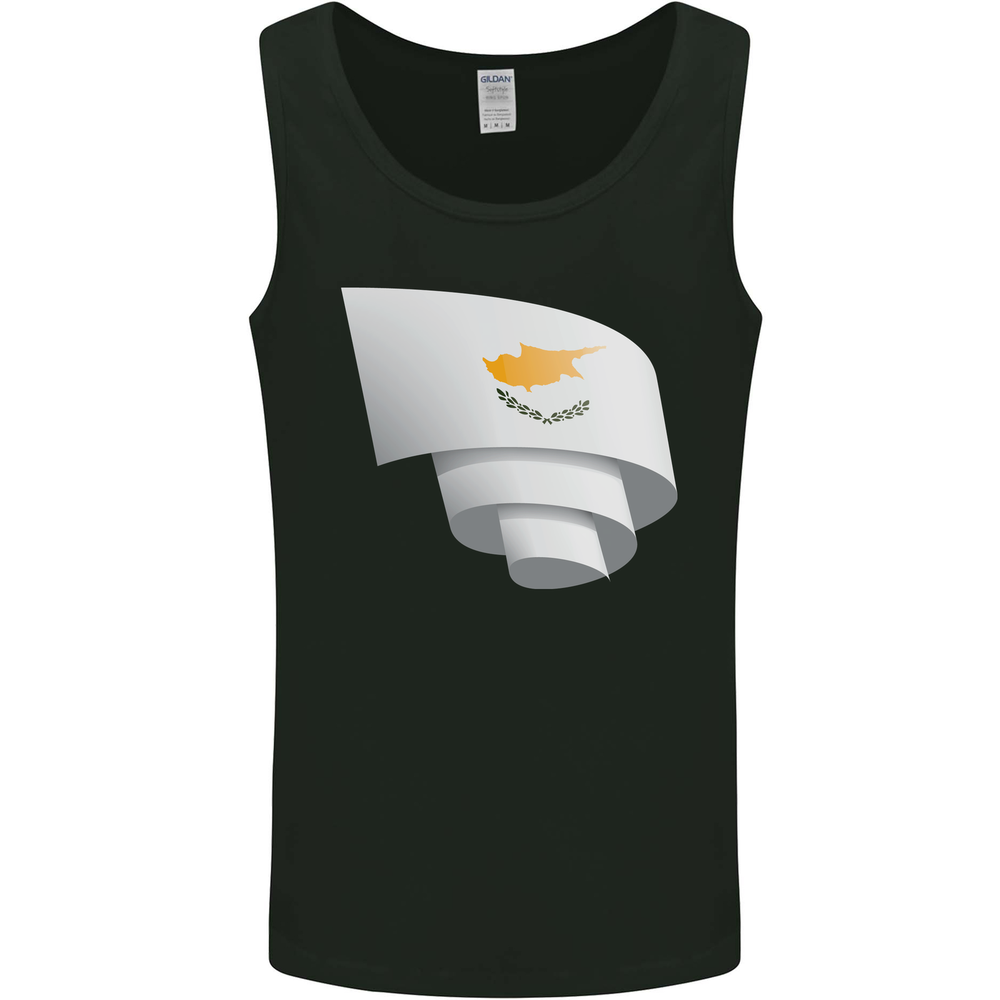 Curled Cyprus Flag Cypriot Day Football Mens Vest Tank Top