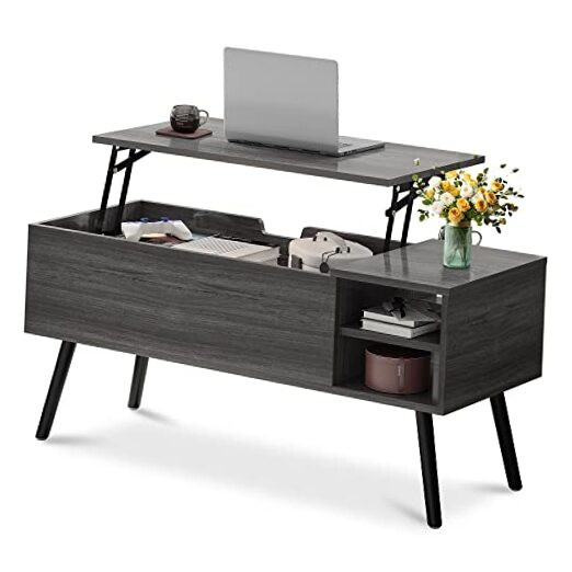 Lift Top Coffee Table with Storage - Grey Coffee Table with Lifting Top - Dark