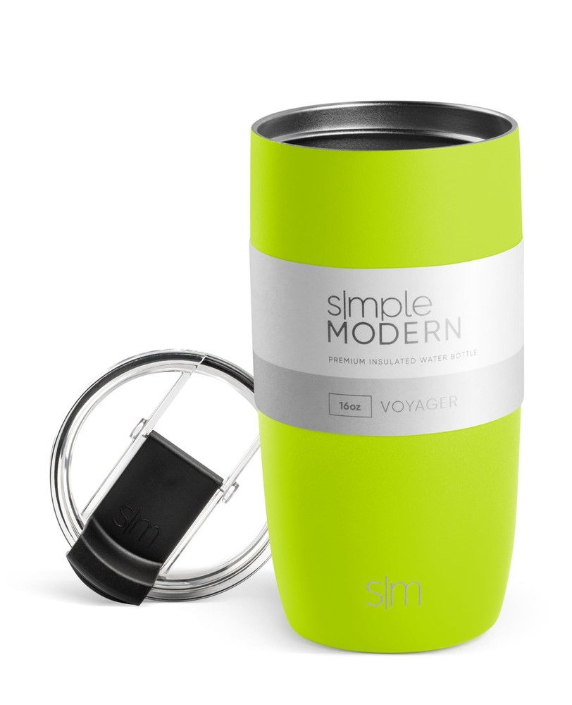 Travel Coffee Mug Tumbler with Flip Lid | Reusable Insulated Stainless Steel ...