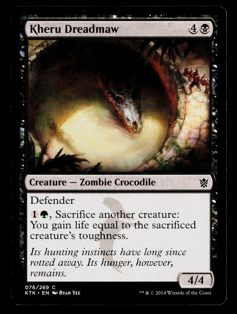 Kheru Dreadmaw MTG Black Card #76 Khans of Tarkir with Store Coupon-image