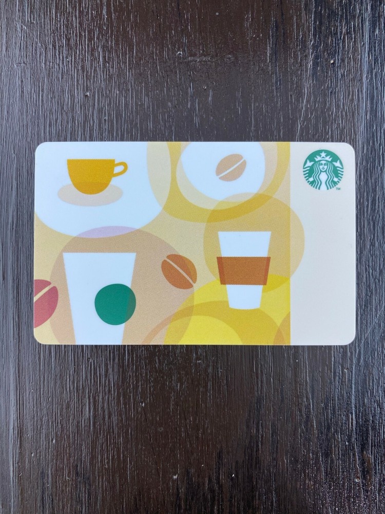 Starbucks 2012 Collectible Tan Coffee Cups & Beans Gift Card No Value-image