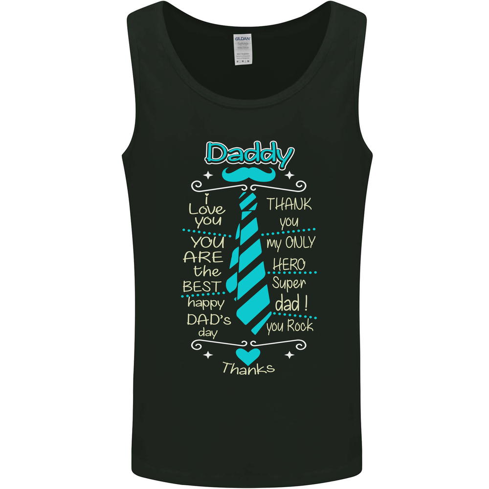 Daddy Fathers Day Tie Funny Dad Mens Vest Tank Top