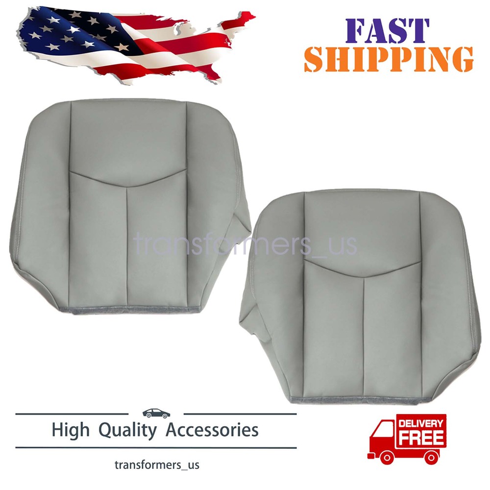 For 2003-2006 Chevy Tahoe Driver & Passenger Bottom Power Seat Cover Gray 922
