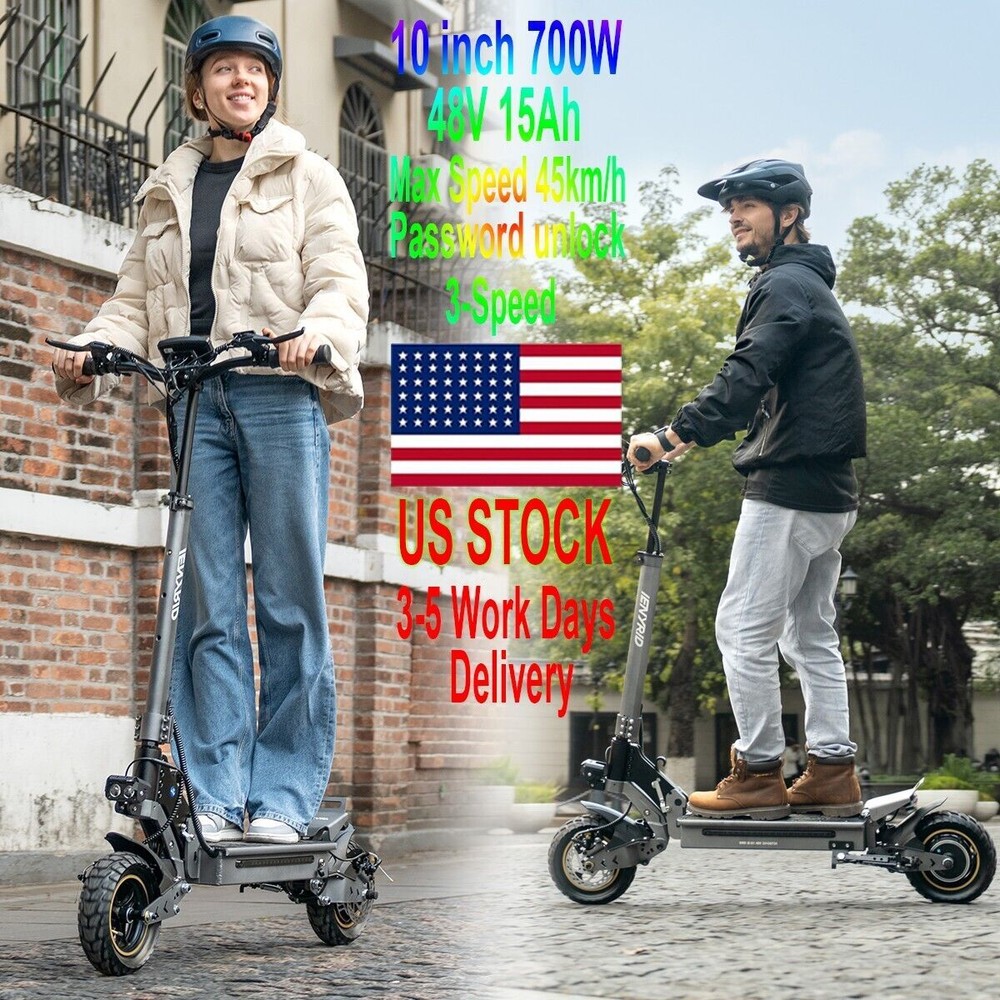 40 Miles Rang Adult Electric Scooter Dual SUSPENSION & BRAKES E Scooter 28mph US