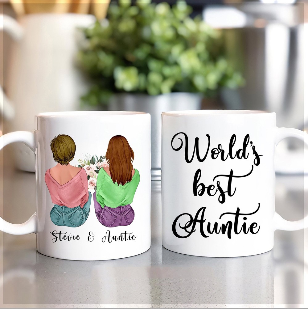 Personalized Worlds Best Auntie Coffee Mug Novelty Birthday Gifts For Aunt