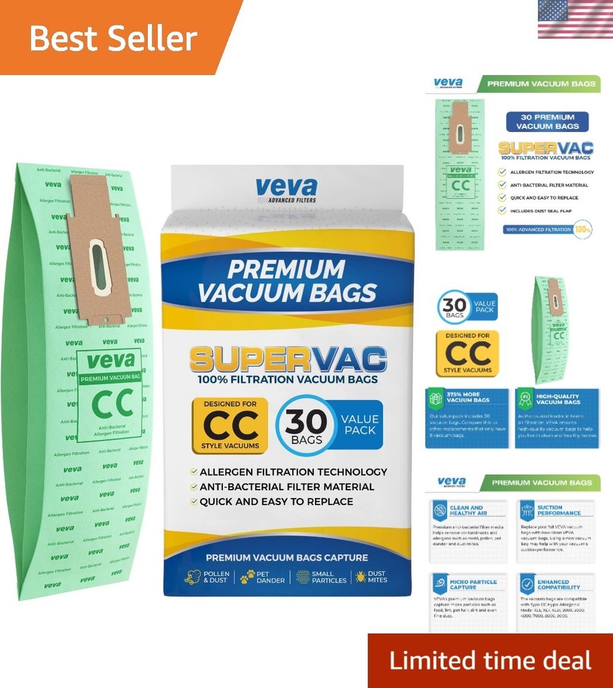 Oreck Upright Vacuum Bags 30 Pack - Type CC, Built for Superior Allergen Capture