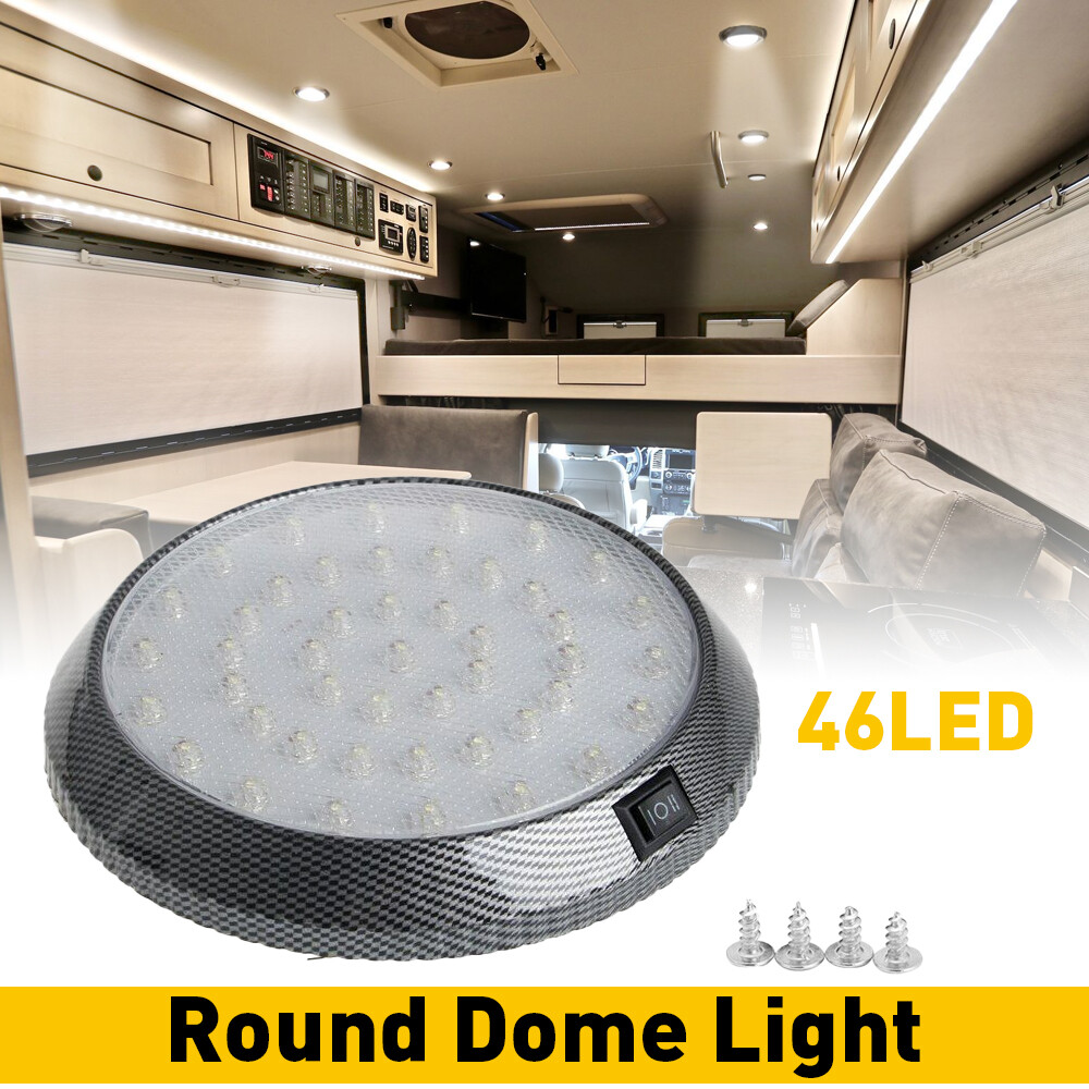 46LED 12V Caravan Interior Reading Light Bar Ceiling Lamp Dome Camper Truck Boat
