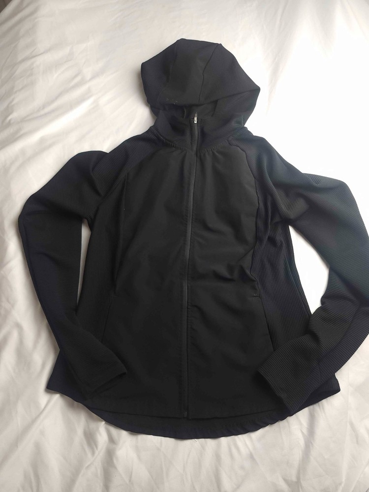 Spyder Active Full Zip Hoodie Jacket Womens Large Black Performance Stretch