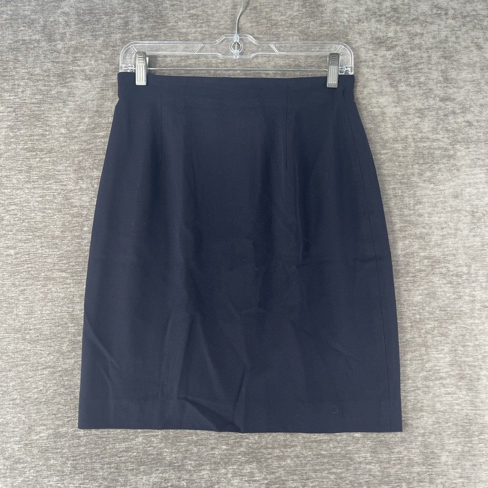 Vintage Ralph Lauren Purple Label Black Wool Pencil Skirt Size 8 Made in USA