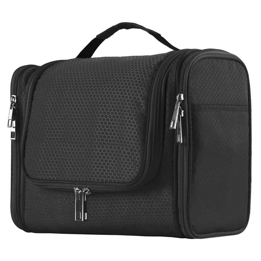 Large Capacity Toiletry Bag Hanging Travel Organizer Makeup Shaving Kit Black